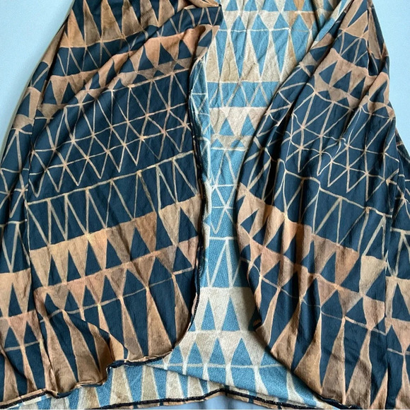 Brigitte Cover Up S Graphic Print Duster Tie-Front Vacation Resort Quiet Luxury - Picture 6 of 7